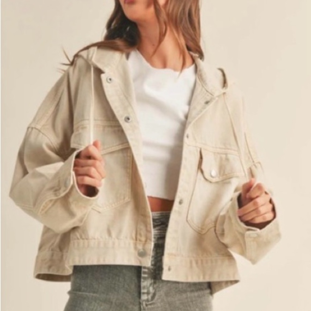 Women's Cream Denim Jacket